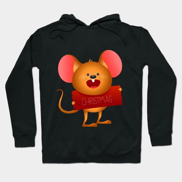 Funny christmas mouse Hoodie by monika27